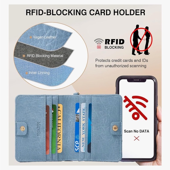 Vegan Leather Wallet with Wrist Strap - Picture 2 of 5